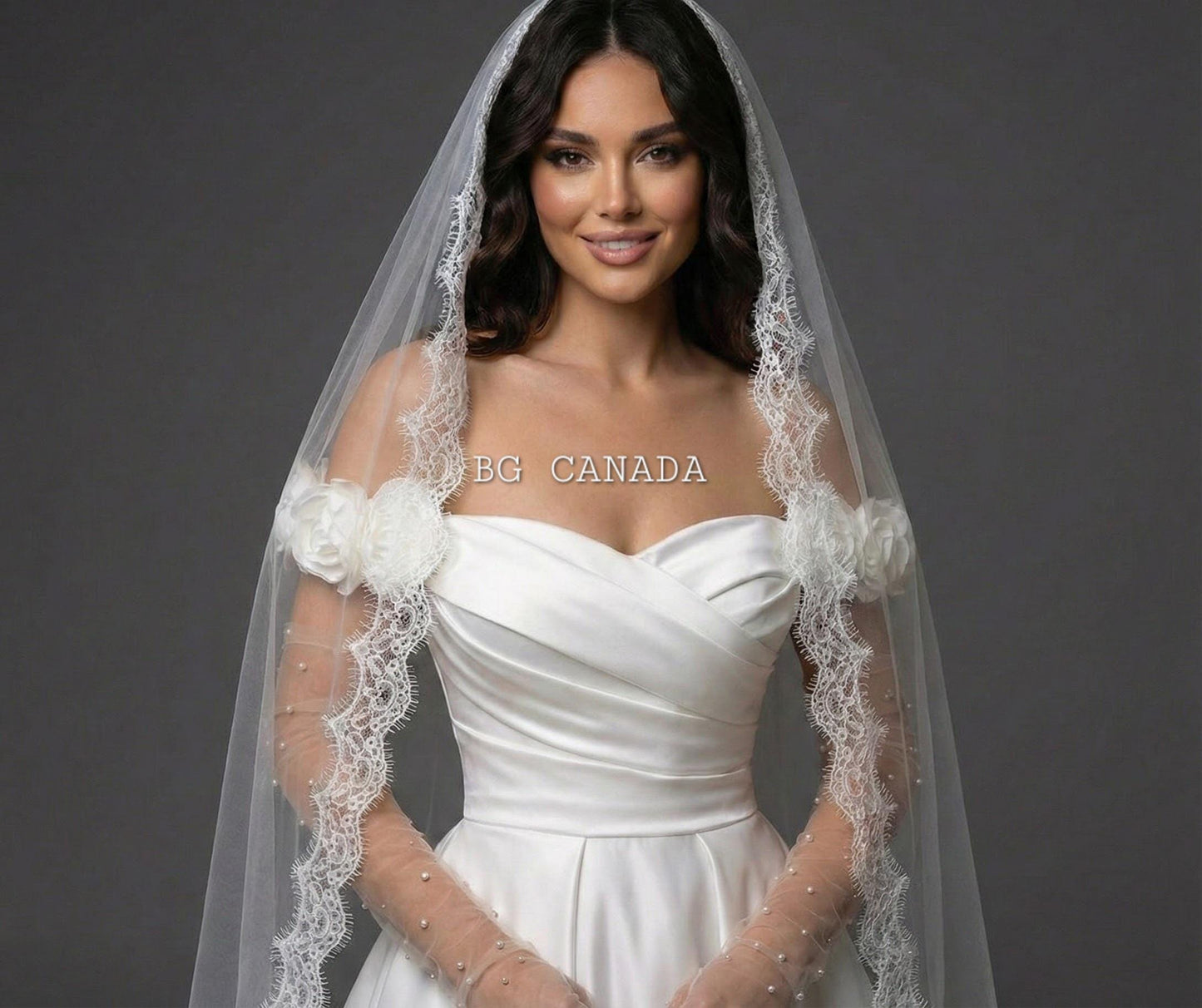 Chantilly Lace Mantilla Veil Eyelash Lace Cathedral Veil Spanish Wedding Veil Soft French Lace Bridal Veil Handmade