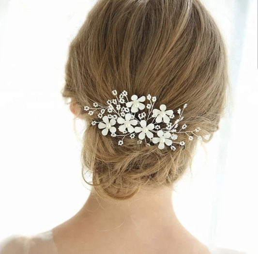 Floral Bridal hair pin,wedding accessories,wedding hair accessories,bridal hair jewelry, bridal hair accessories,hair pin white
