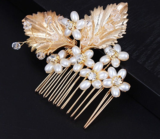 Vintage bridal comb, gold bridal comb, bridal haircomb, vintage bridal comb, wedding haircomb, bridal hairpiece, wedding hairpiece, haircomb