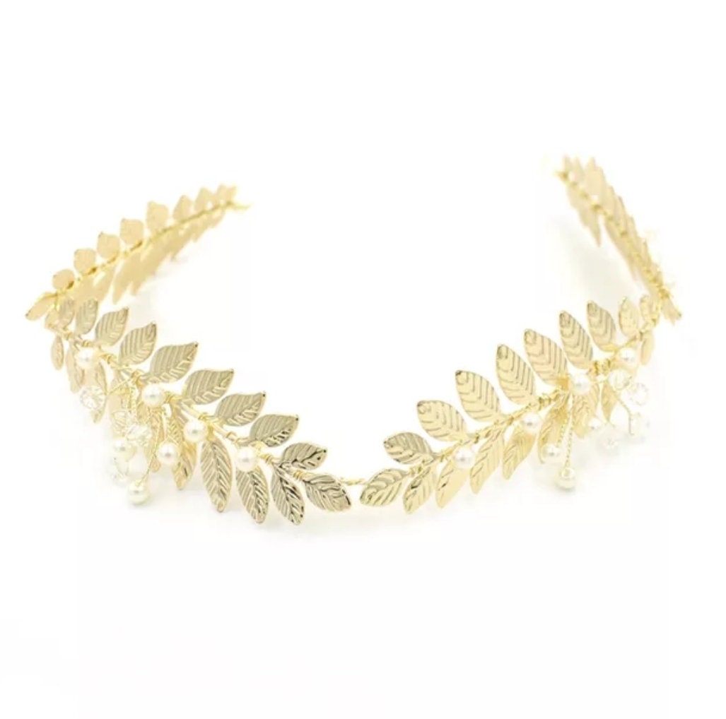 Gold leaves bridal hair accessories vintage bridal hair band Bridal silver leaves hair band bridal hair accessories bridal leaves hair vine
