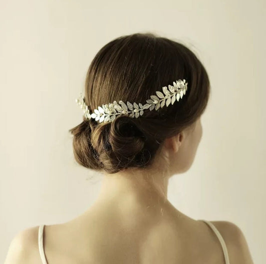 Gold leaves bridal hair accessories vintage bridal hair band Bridal silver leaves hair band bridal hair accessories bridal leaves hair vine