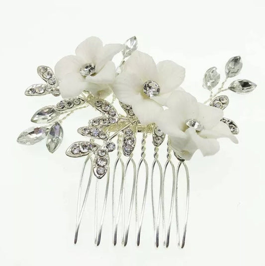 Bridal hair comb white bridal hair accessories wedding hair accessories wedding hair comb bridesmaids gift flower hair comb mini hair comb