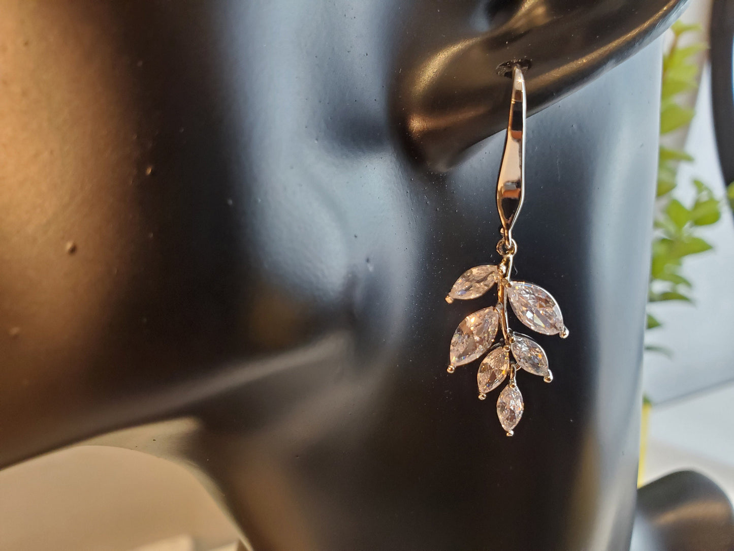 Leaf Silver Bridal Earrings crystal Bridal Earrings Wedding Earrings wedding accessories bridal jewelry