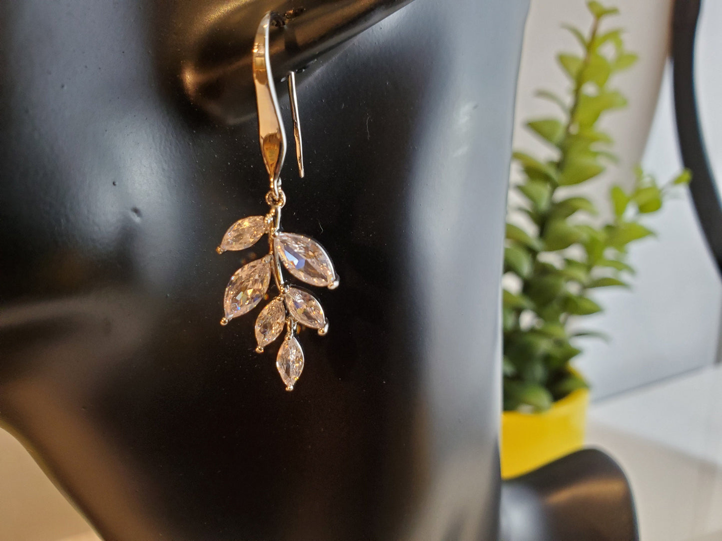 Leaf Silver Bridal Earrings crystal Bridal Earrings Wedding Earrings wedding accessories bridal jewelry