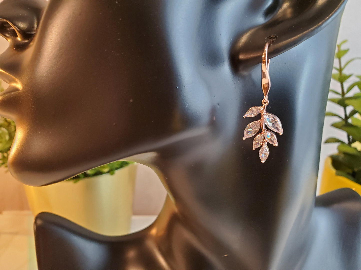 Leaf Silver Bridal Earrings crystal Bridal Earrings Wedding Earrings wedding accessories bridal jewelry