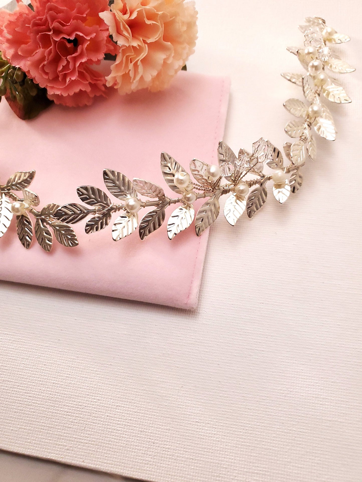 Gold leaves bridal hair accessories vintage bridal hair band Bridal silver leaves hair band bridal hair accessories bridal leaves hair vine