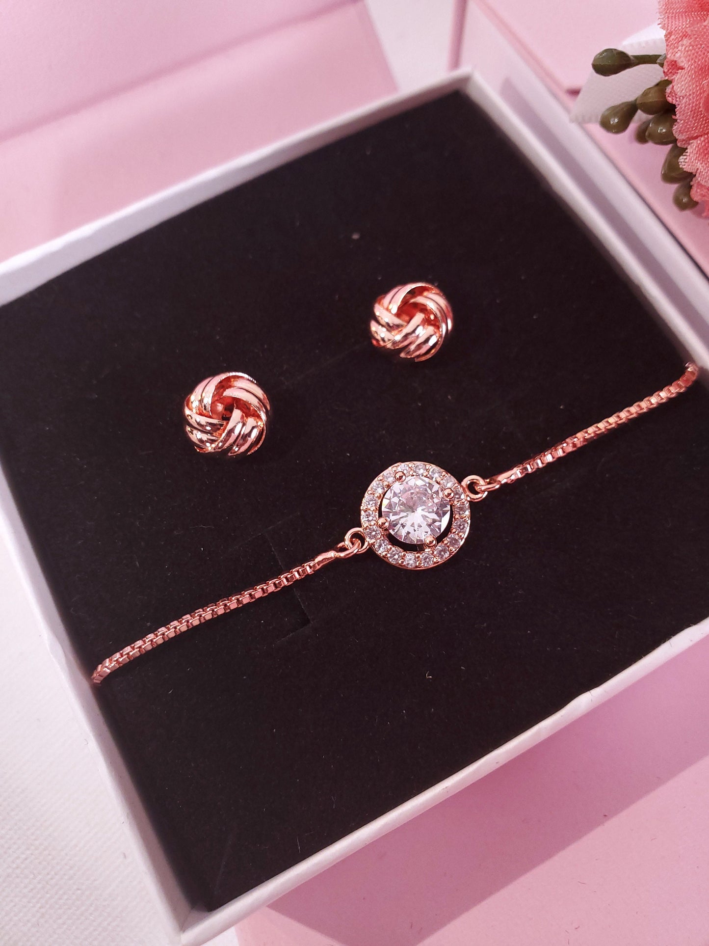 Personalized knot earring set rose gold Bridesmaid gift earrings Tie the knot earrings Bridesmaid earring gift set will you be my bridesmaid