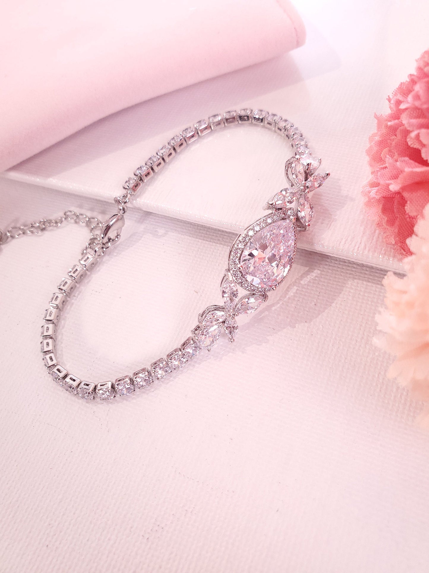 Teardrop earrings prom earrings bridal earrings dangle bridal hair comb silver hair comb wedding jewelry bridal jewelry set bridal bracelet