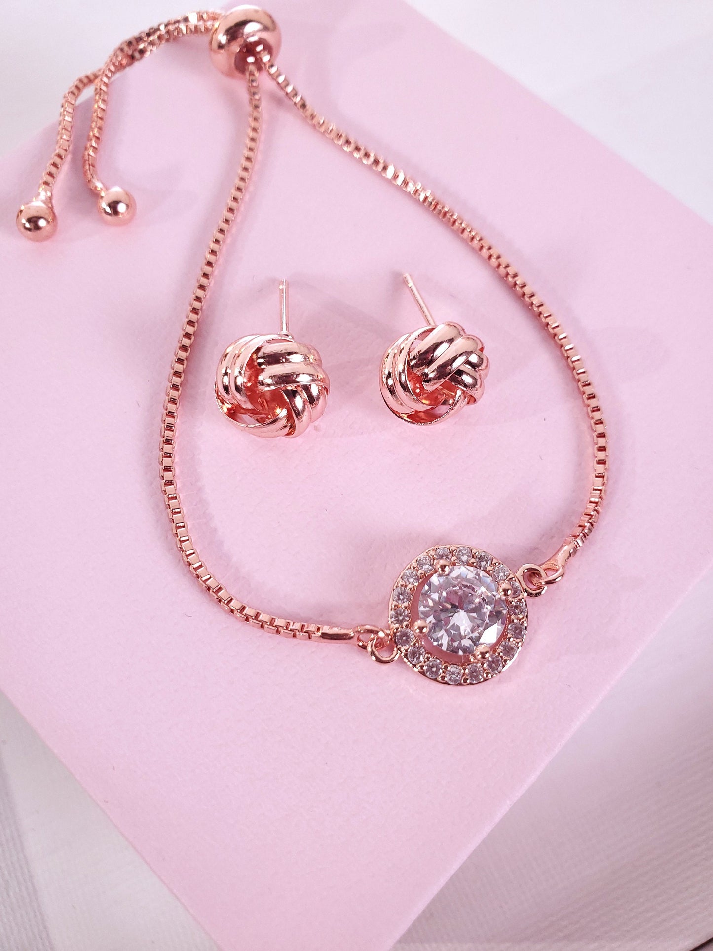 Personalized knot earring set rose gold Bridesmaid gift earrings Tie the knot earrings Bridesmaid earring gift set will you be my bridesmaid