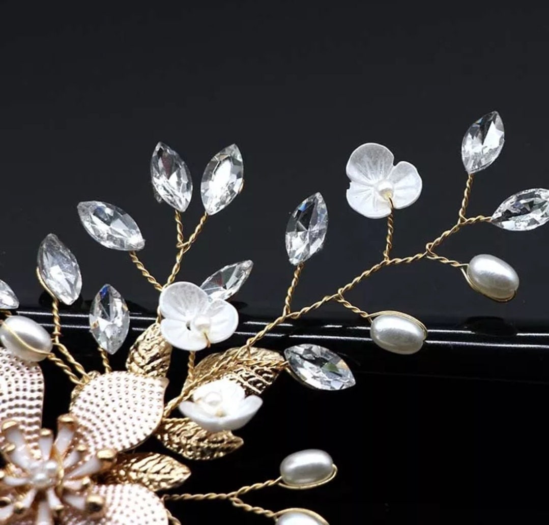 Bridal hair comb - Floral
