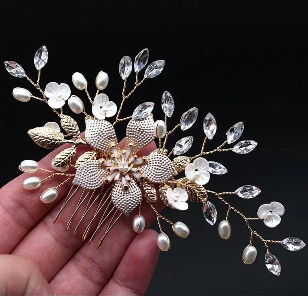 Bridal hair comb - Floral