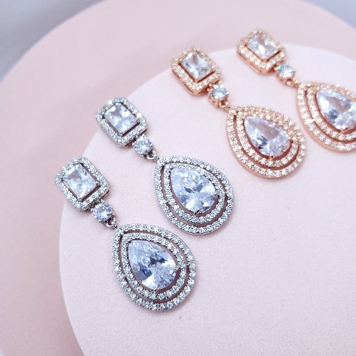 Bridal earrings tear drop