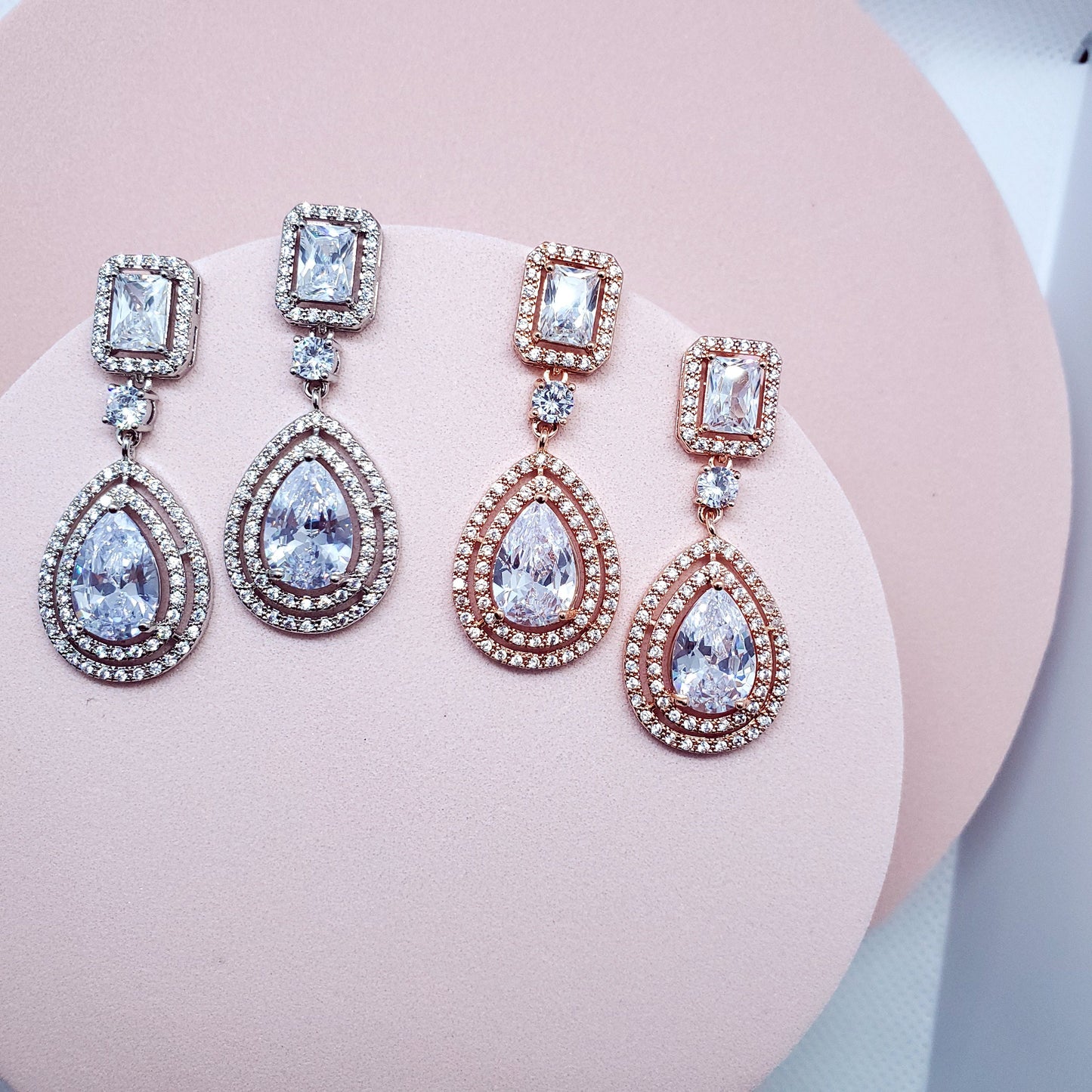 Bridal earrings tear drop