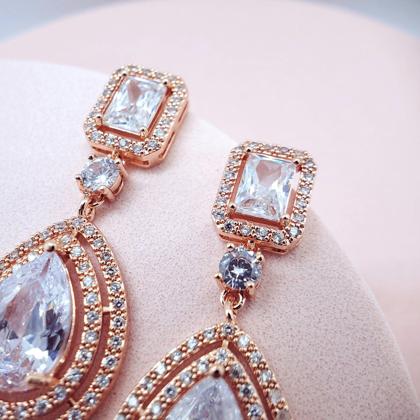 Bridal earrings tear drop