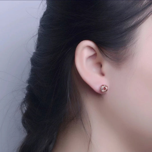 Personalized knot earring set rose gold Bridesmaid gift earrings Tie the knot earrings Bridesmaid earring gift set will you be my bridesmaid