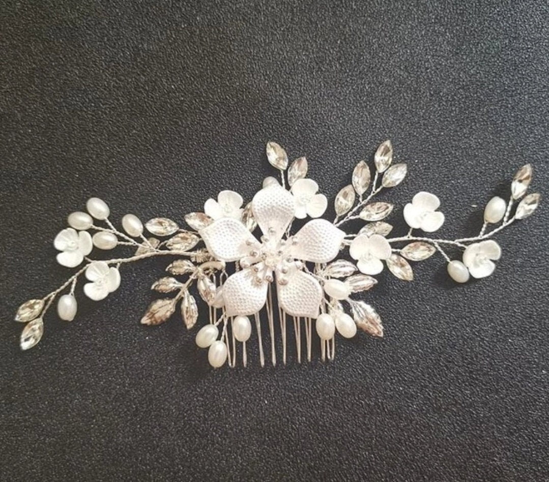 Bridal hair comb - Floral