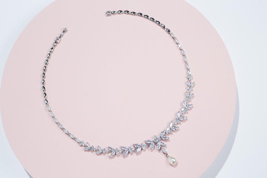 Pearl Bridal Necklace pearl bridal Earring set wedding jewelry for brides bridal accessories wedding jewelry set