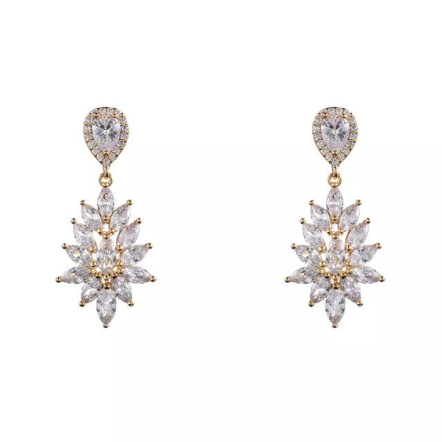 Wedding earrings for brides bridal earrings Zirconia drop wedding earrings silver earrings sets small drop earrings