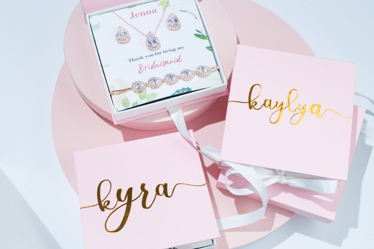 Personalized Bridesmaids gift box Bridesmaids Name customized boxes for gift boxes gold foil name bridal party gift