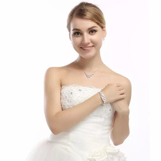 Bridal Necklace and Earring set wedding Jewellery leaf necklace for brides bridal accessories statement necklace with earrings silver