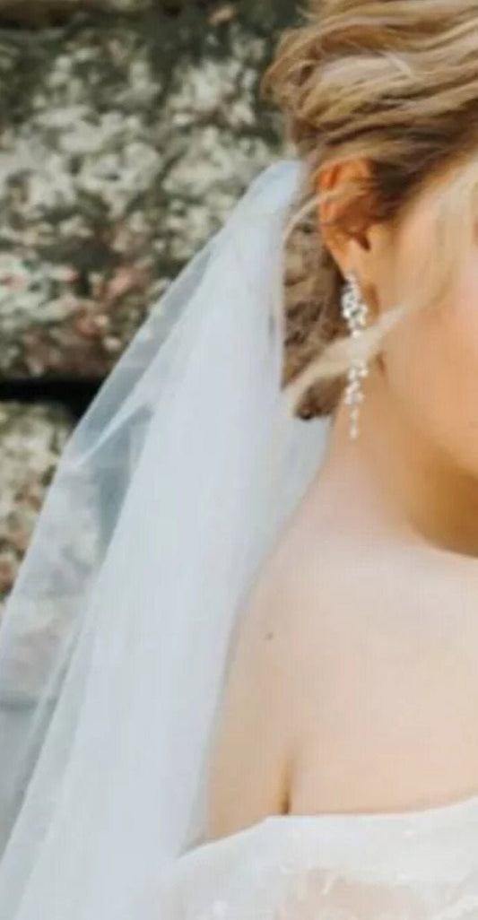 Dainty Bridal earrings crystal Silver wedding earrings bridal shower earrings for brides wedding earrings crystal earrings bridal jewelry