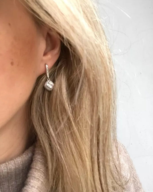 Bridemaids gift box Bridal earrings silver simple Bridal party Earrings bridesmaids earrings gift Bridesmaid Proposal gift box silver