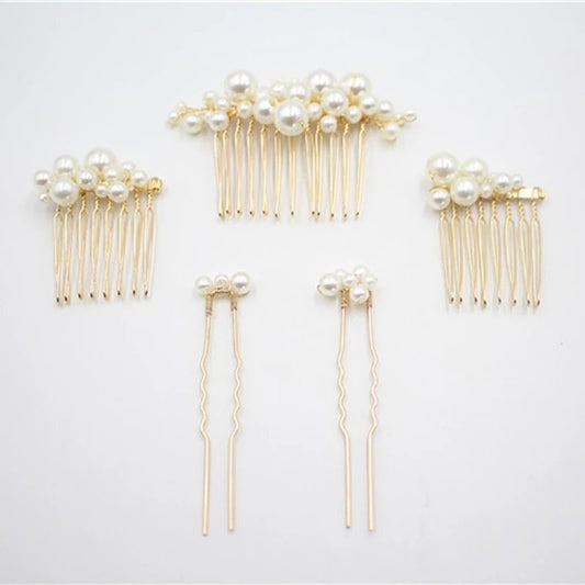 Pearl Hair Accessories - Bridal Pearl Comb Set