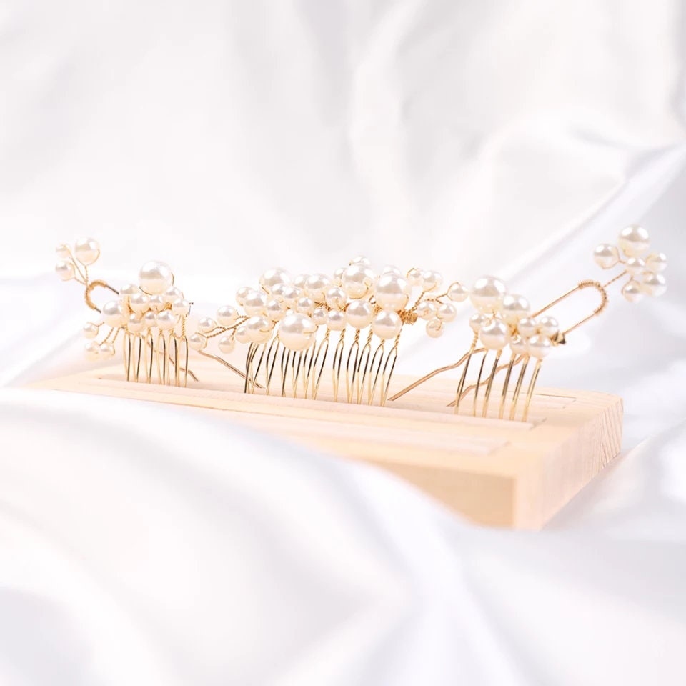 Pearl Hair Accessories - Bridal Pearl Comb Set