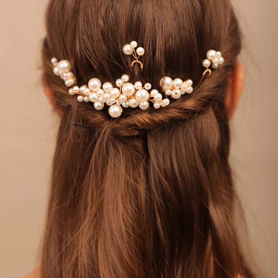 Pearl Hair Accessories - Bridal Pearl Comb Set