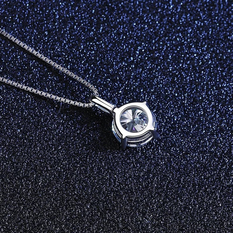 Dainty diamond necklace moissanite necklace 1ct pendant necklace certified moissanite necklace gift for her