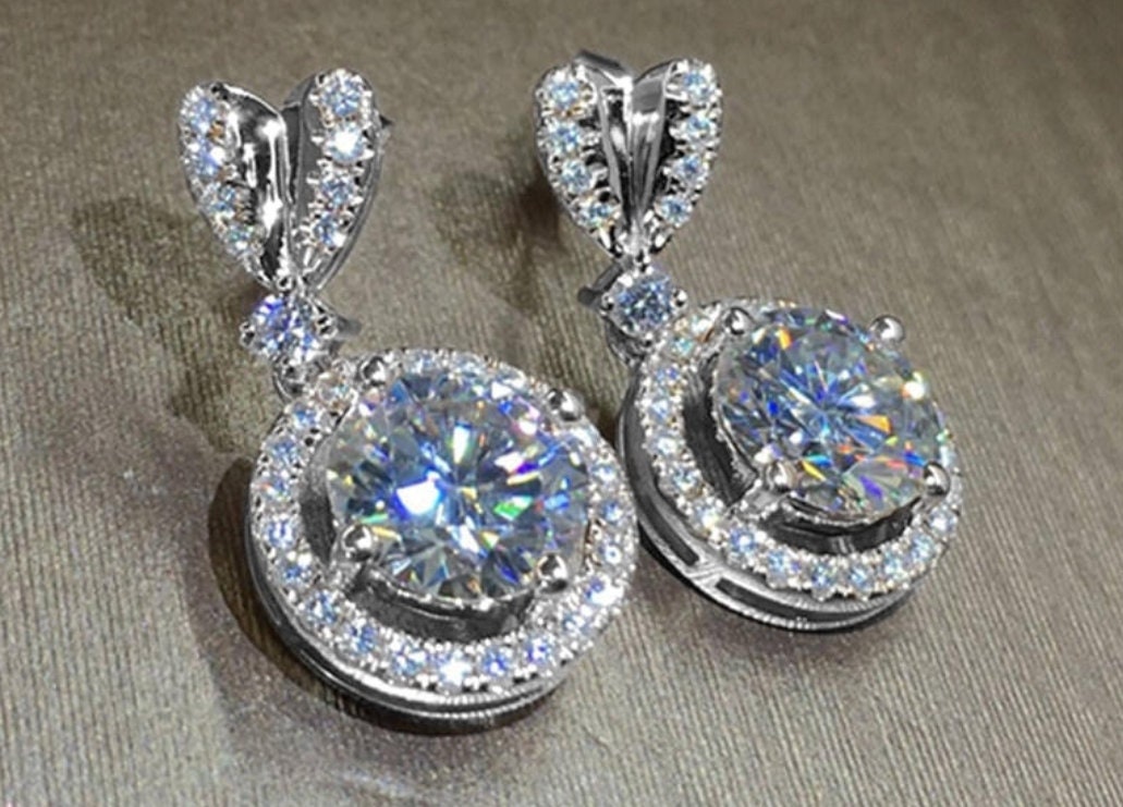 Swarovski diamond earring Round earrings bridesmaids earrings bridal party gift jewelry gift for wedding gift mother of bride gift set