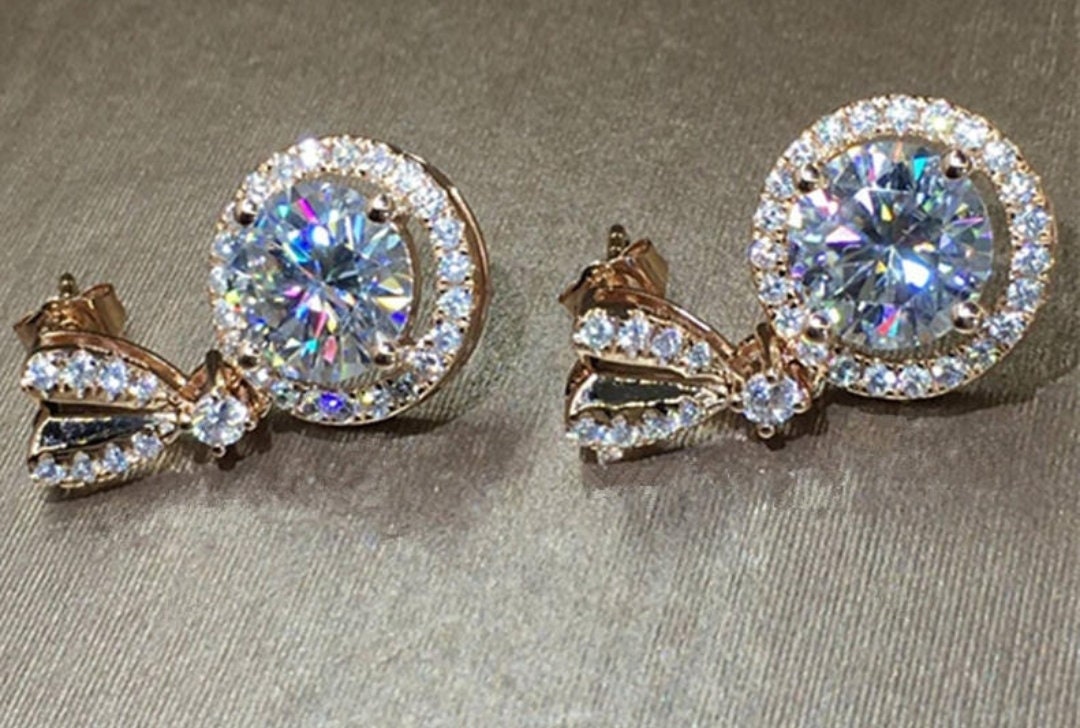 Swarovski diamond earring Round earrings bridesmaids earrings bridal party gift jewelry gift for wedding gift mother of bride gift set