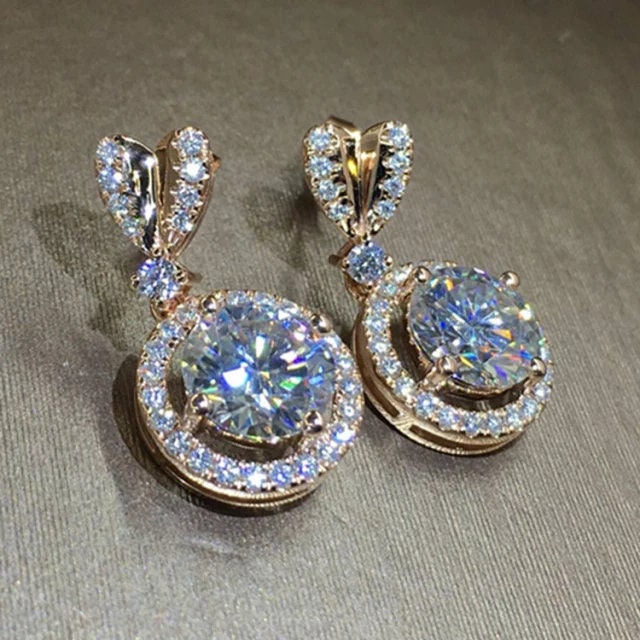 Swarovski diamond earring Round earrings bridesmaids earrings bridal party gift jewelry gift for wedding gift mother of bride gift set