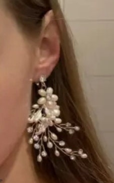 Freshwater Pearl earrings Swarovski Boho Wedding Earrings floral vine earrings boho bridal earrings Long Bridal Earrings statement earring