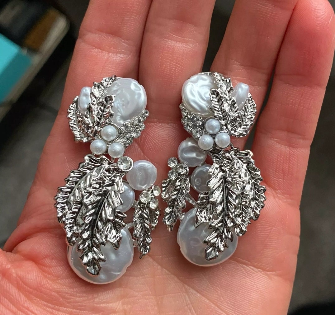 Pearl Wedding Earrings 2022 wedding earrings baroque trendy bridal earrings Statement Wedding Earrings bohemian wedding earrings