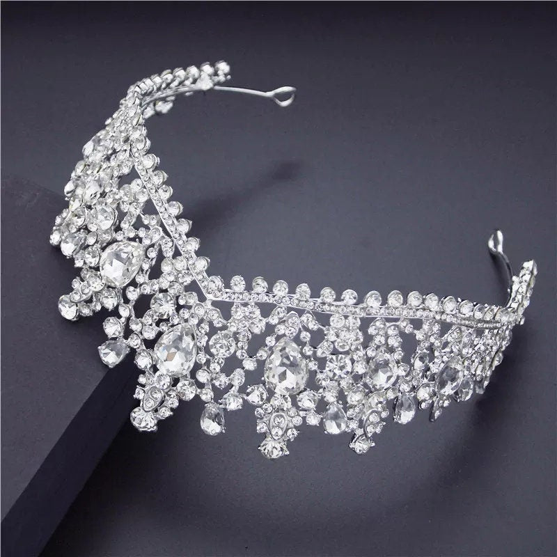 Silver bridal necklace set cheap crystal wedding jewelry set bridal Jewelry Set with tiara Wedding Jewelry for Brides Jewelry for Wedding