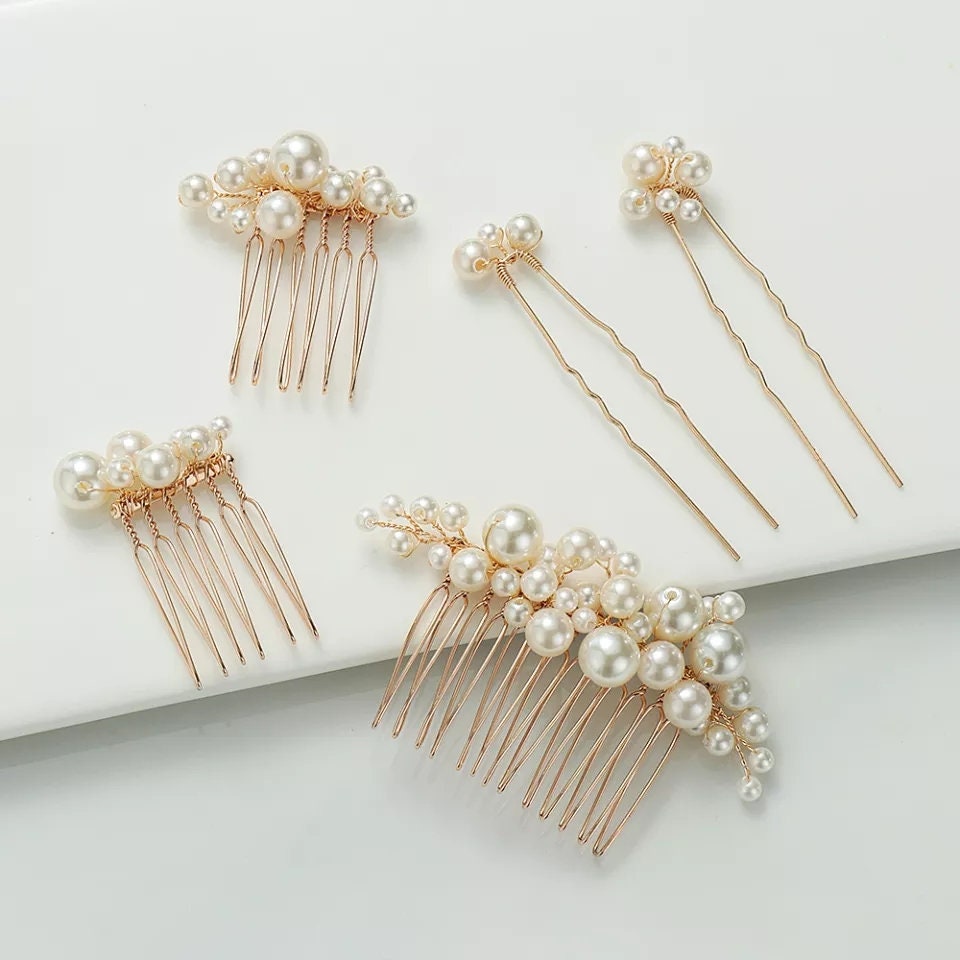 Pearl Hair Accessories - Bridal Pearl Comb Set