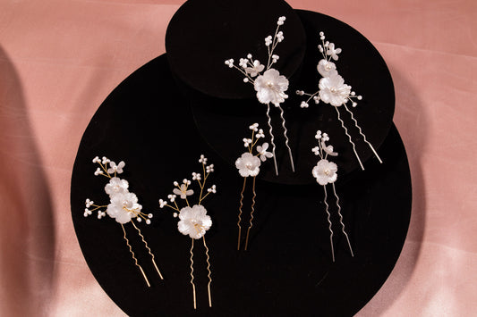 3 pc set Floral hair pins