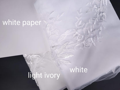 Cathedral Large Petal Floral Vine Lace Trim Cascade Veil - Luna Bloom