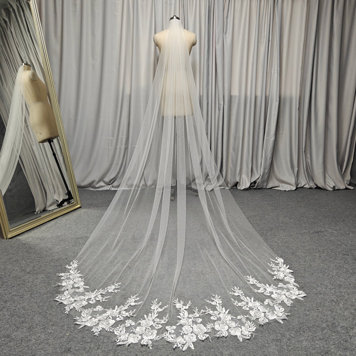 Cathedral floral veil