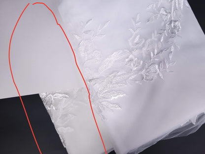 Sparkling Glitter Tulle Veil With Floal Cluster Lace Trim - Stella Luminance Blossom