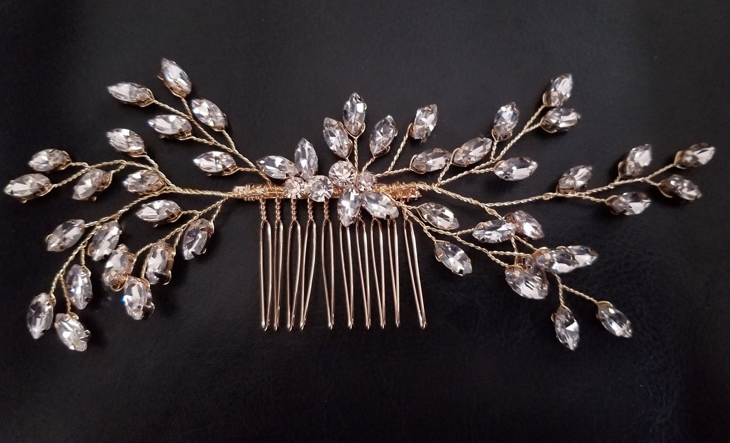 Bridal hair accessories, wedding hair accessories, bridal hair comb rose gold, crystal bridal hairpiece, bridal hair comb