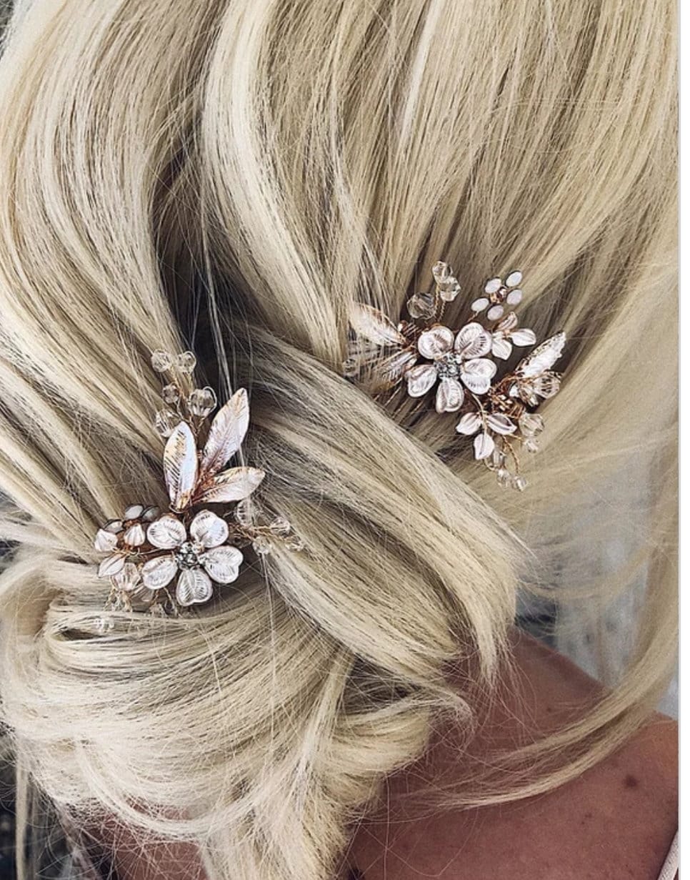 2023 hair accessories Rose gold bridal hair accessories bridal hair combs bridal hair accessories, bridal comb set wedding hair comb