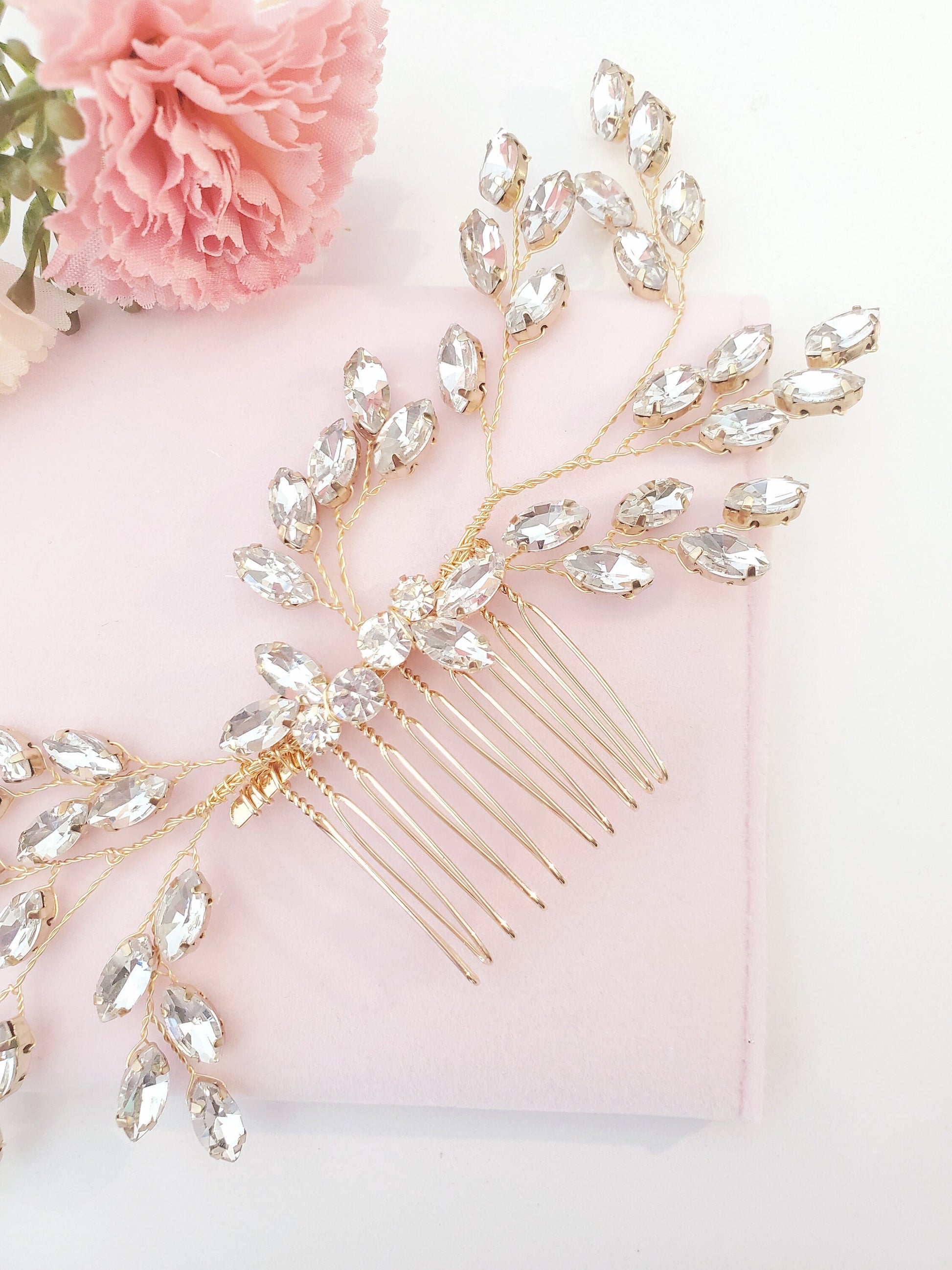 Bridal hair accessories, wedding hair accessories, bridal hair comb rose gold, crystal bridal hairpiece, bridal hair comb