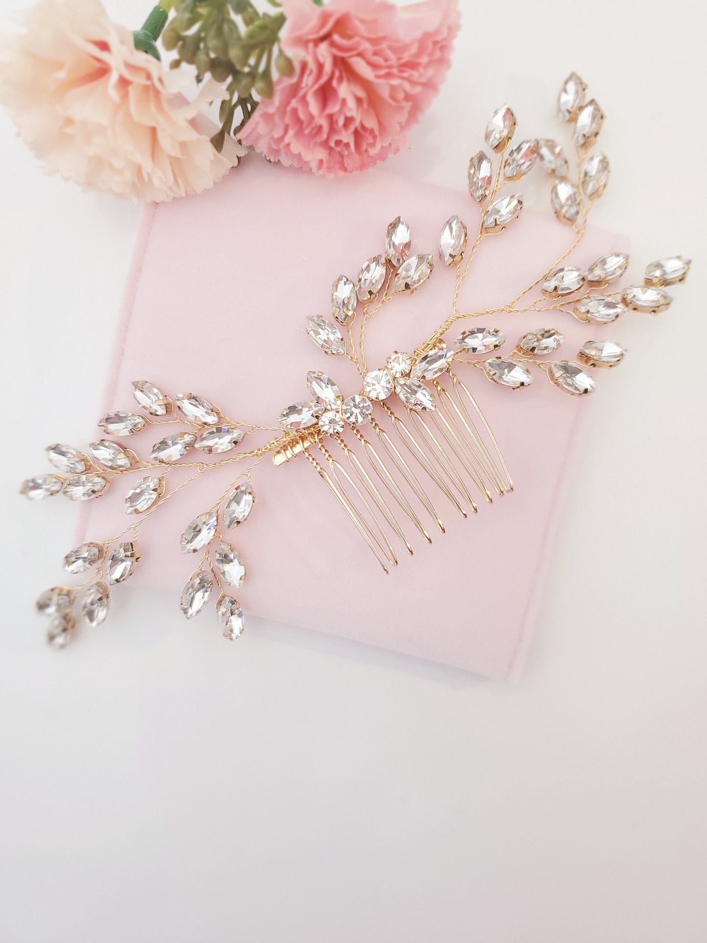 Bridal hair accessories, wedding hair accessories, bridal hair comb rose gold, crystal bridal hairpiece, bridal hair comb