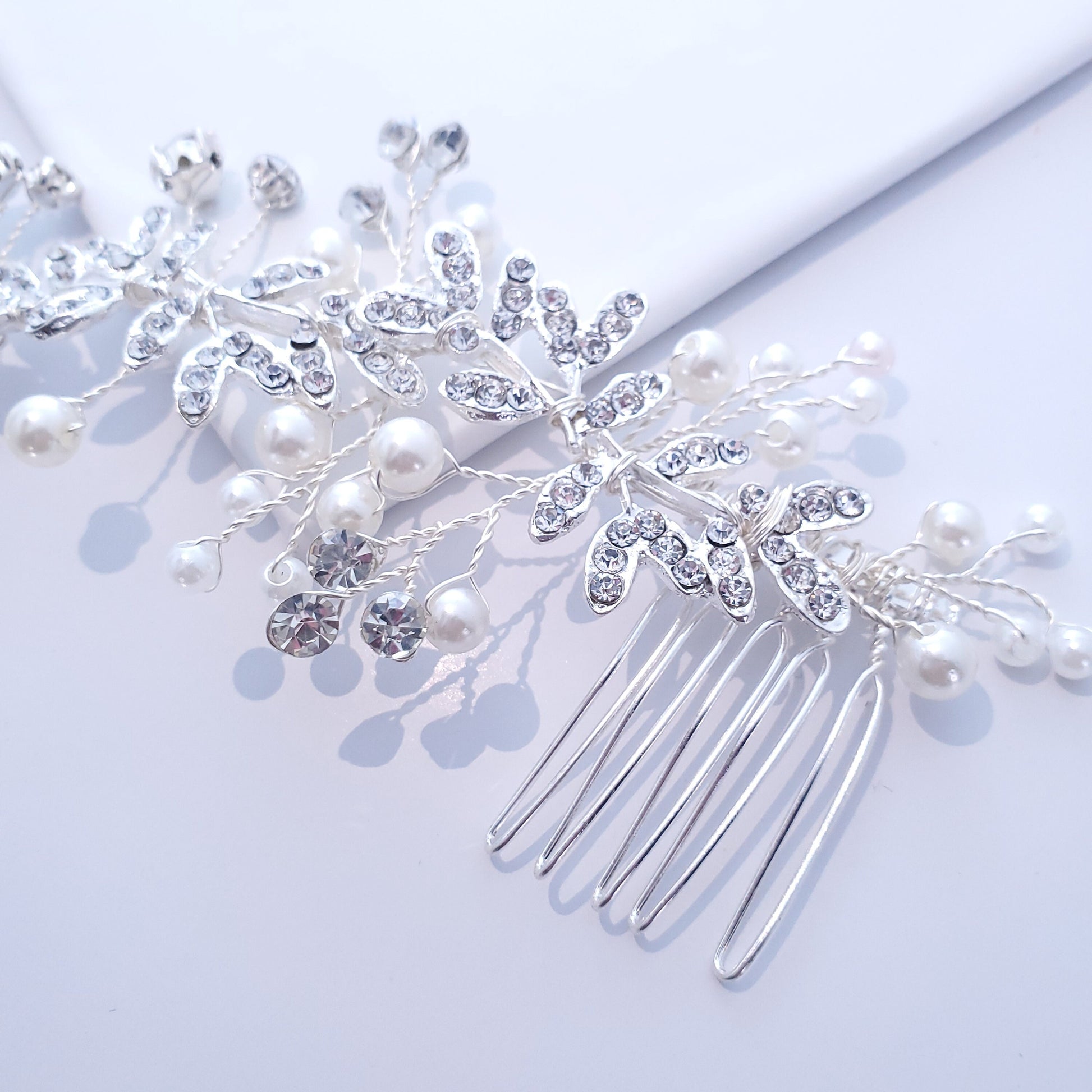 Bridal hair piece silver Bridal hair accessories Wedding Hair Accessory bride hair clip Bridal hair comb bridal headpiece bohemian hair vine