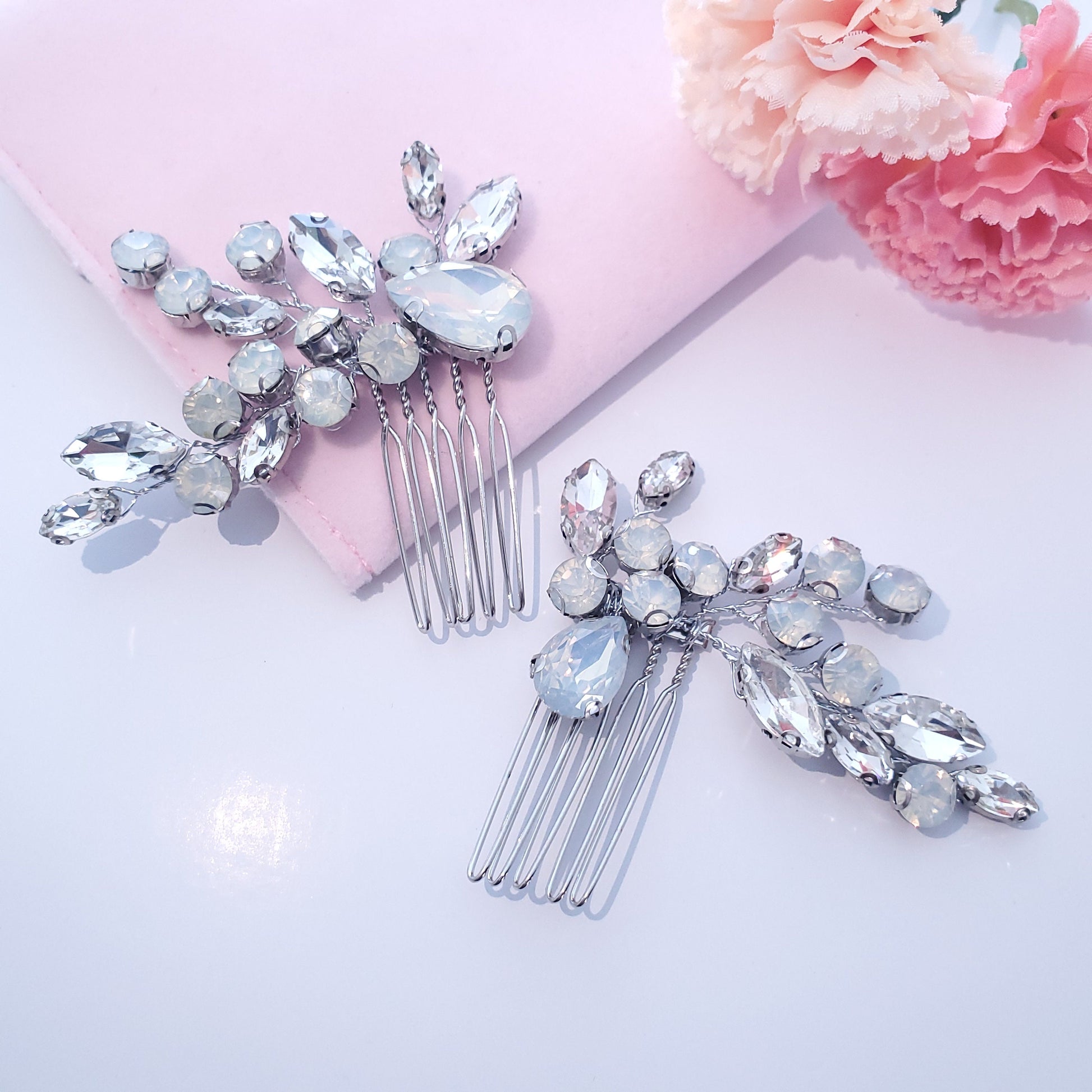 Wedding comb cheap combs Bridal hair accessory opal crystal bridal hair comb wedding hair piece silver hair comb brides haircomb