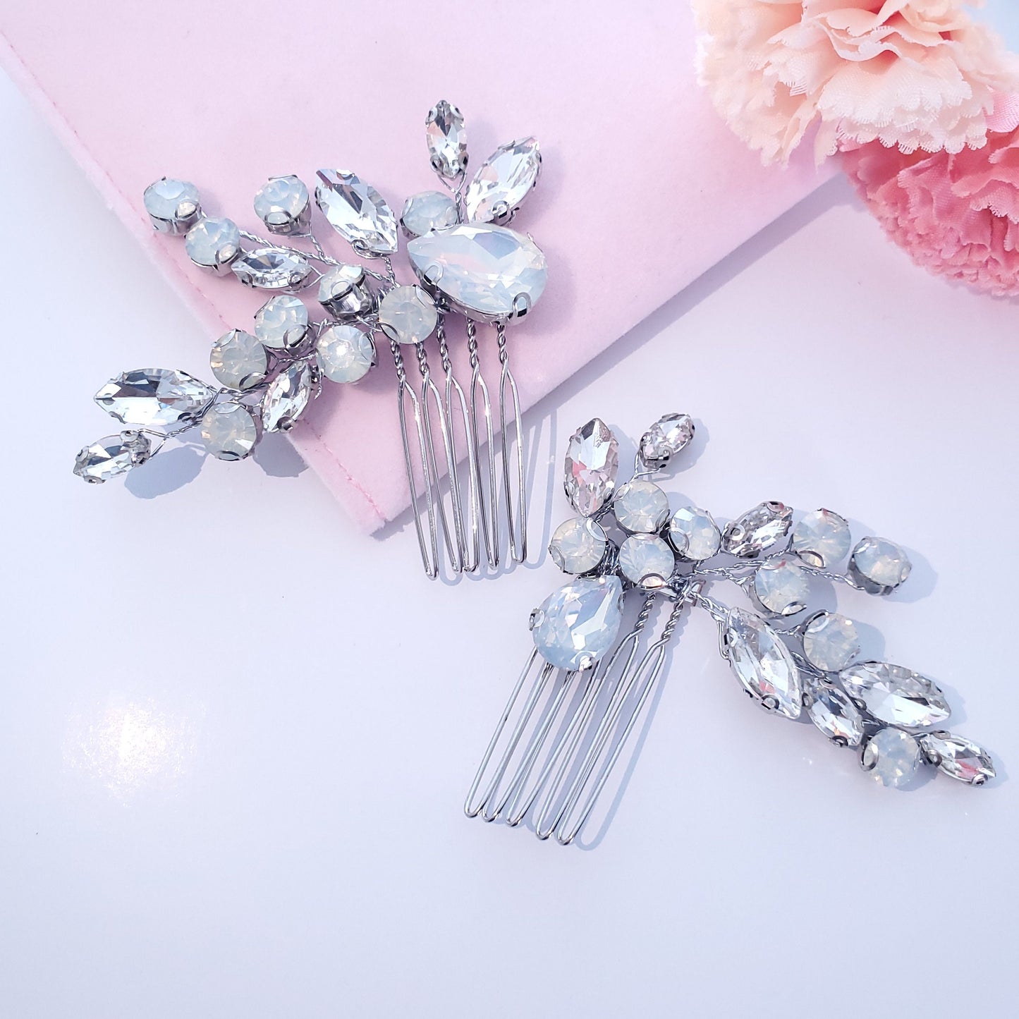 Wedding comb cheap combs Bridal hair accessory opal crystal bridal hair comb wedding hair piece silver hair comb brides haircomb