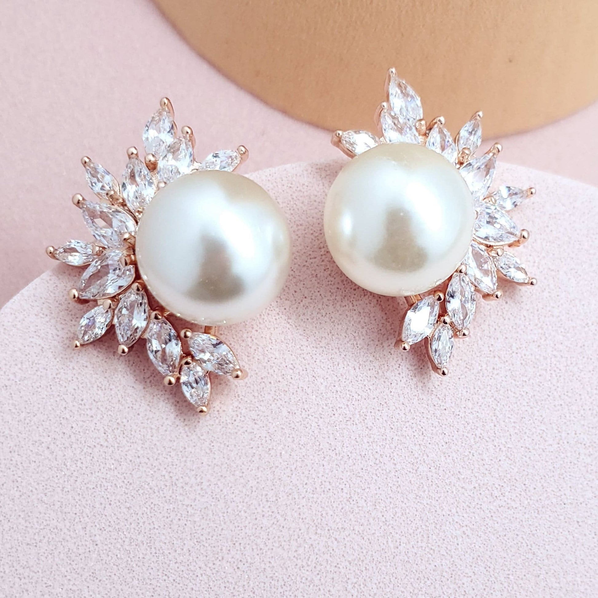 pearl Earrings wedding pearl earrings bridal earrings Pearl Wedding Earring Cubic Zirconia Earring Wedding Jewelry Crystal Earring for bride