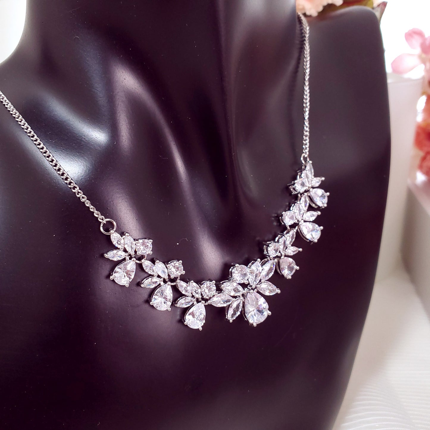 Bridal jewelry set wedding jewelry bridal accessories bridal necklace wedding necklace bridal earrings wedding earrings silver